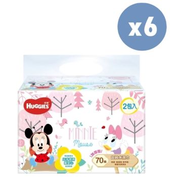 Andrex - [6件優惠裝] 純水嬰兒濕紙巾 (70片x2包裝) (迪士尼限定版)