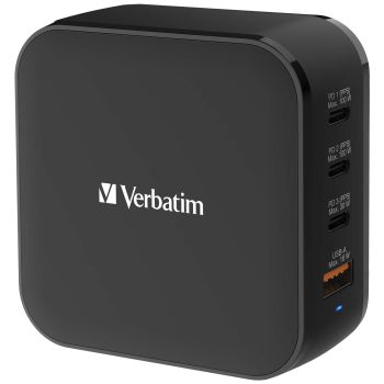 Verbatim - 4端口150W PD & QC 3.0 GaN充電器 (附AC電源線+直立底座)
