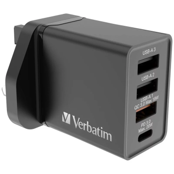 Verbatim - 4 端口 30W PD & QC 3.0 USB 充電器
