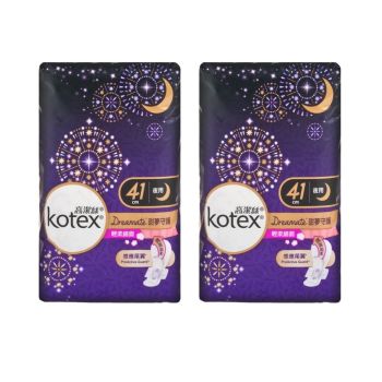 Kotex - [優惠孖裝] 甜夢守護 輕柔綿面 衛生巾 夜用 41cm 5片