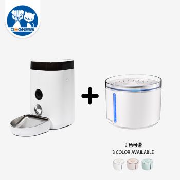 多尼斯 - 智能寵物餵食器 (白色) + 噴泉式寵物飲水機 (3色可選)