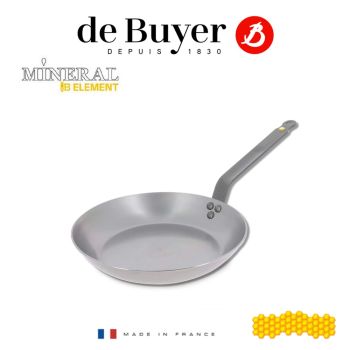 法國畢耶 - [法國製造] de Buyer Mineral B 原礦蜂蠟系列 - 26cm 傳統柄平底鐵鍋