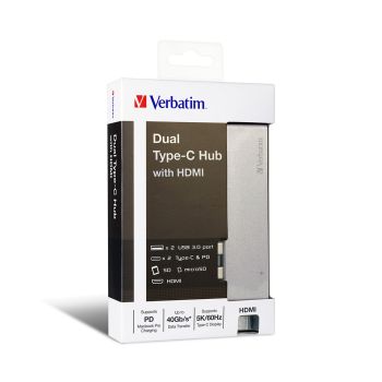 Verbatim 威寶 - 雙接頭擴展器連HDMI - 灰色