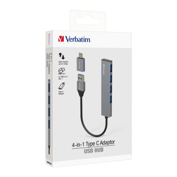 Verbatim 威寶 - 4-in-1 USB擴展器 (附Type C 轉接器)