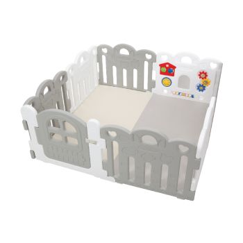 Haenim Toy - Petit 寶寶屋地墊套裝附有面板固定扣 - 灰＋白色