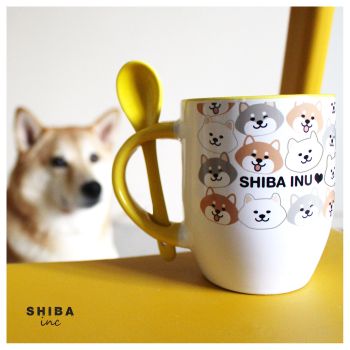 SHIBAINC - 陶瓷茶杯(帶匙羹)