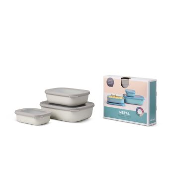 MEPAL - Cirqula 多用途 食物盒 3件套裝 (500+1000+2000ml) (粉白色)