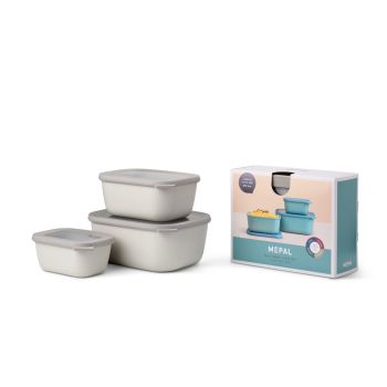 MEPAL - Cirqula 多用途 食物盒 3件套裝 (750+1500+3000ml) - (粉白色)