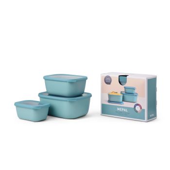 MEPAL - Cirqula 多用途 食物盒 3件套裝 (750+1500+3000ml) - (粉綠色)