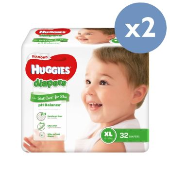 Huggies - [優惠孖裝] Diamond親膚紙尿片 加大碼 (12-16kg) 32片裝