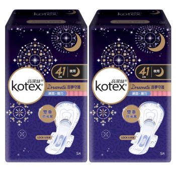 Kotex - [優惠孖裝] 甜夢守護 纖巧網面 衛生巾 夜用 41cm 5片