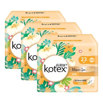 Kotex - [3件優惠裝] Blossom Spa 梔子花 超薄衛生巾 日用 23CM 11片裝