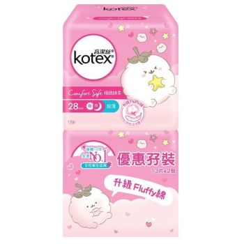 Kotex - [優惠孖裝] 極緻綿柔超薄 日夜用 28CM (13片)