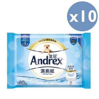 Andrex - [10件優惠裝] Andrex 濕廁紙40片 可沖廁 濕紙巾 (4891043905256)