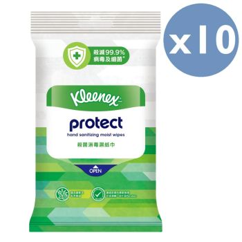Kleenex - [10件優惠裝] 健力氏殺菌消毒濕手巾 (10片)