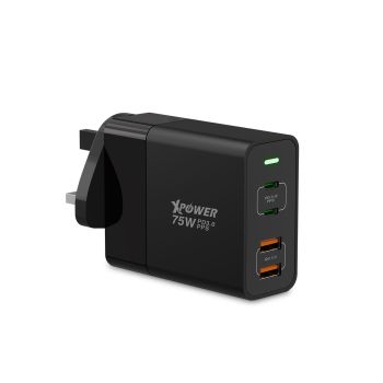 XPower - Pro系列 - WCA75 75W PD 3.0/PPS/QC 3.0充電器 XP-WCA75-BK (黑色)