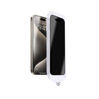 XPower - (防窺版)iPhone 15 9H二次強化鋁矽鋼化玻璃保護貼