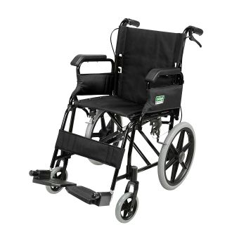 愛意達 - 摺疊式黑色支架便攜輪椅 (可升起扶手) (黑色)