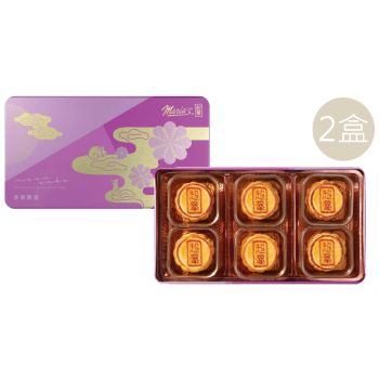 超羣餅店 - 「紫華金月」迷你酥皮奶黃月餅禮盒(6個裝) 2盒