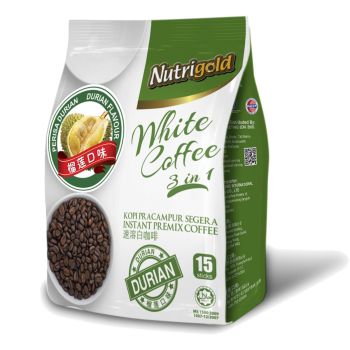 Nutrigold - 諾思樂 3合1 即沖白咖啡-榴槤口味 30gx15包 (馬來西亞製造)