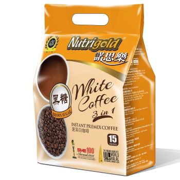Nutrigold - 諾思樂 3合1 即沖白咖啡-黑糖口味 30gx15包 (馬來西亞製造)
