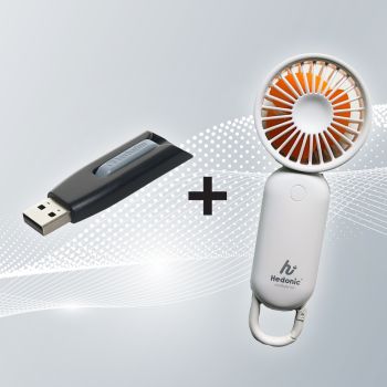 Store’n’Go V3 USB 3.0 Drive 64GB (黑色) & Hedonic 登山扣設計既靜音手持迷你風扇 HF2.1