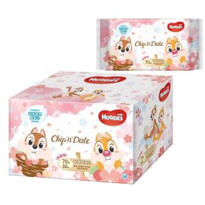 Huggies - [原箱] 台灣版Huggies純水嬰兒濕紙巾70片 x 16包 (迪士尼限定大鼻與鋼牙版)