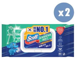 SCOTT - [2件優惠裝] 多用途消毒濕紙巾60片