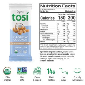 Tosi - 有機腰果椰子肉脆果粑68g