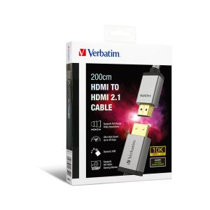 Verbatim 威寶 - 200cm HDMI to HDMI 2.1傳輸線 - 灰色
