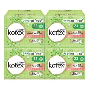 Kotex - [4件優惠裝] 草本極緻綿柔纖巧衞生巾 日用 23CM (10片)