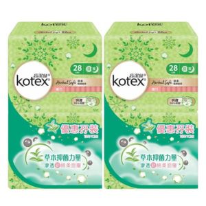 Kotex - [4件優惠裝] 草本極緻綿柔纖巧衞生巾 日夜用 28CM (10片)