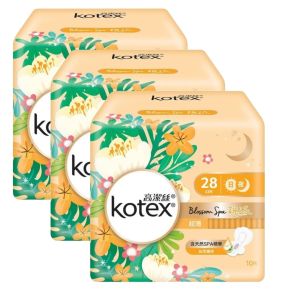Kotex - [3件優惠裝] Kotex Blossom Spa梔子花超薄日/夜用28CM 10片