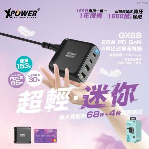 XPower - GX68 68W PD 3.0/PPS/SCP迷你座枱充電器