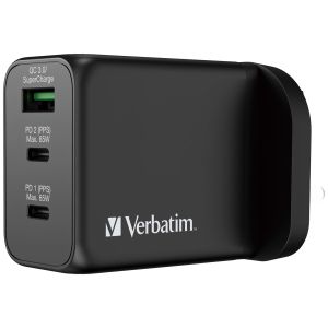 Verbatim - 3端口65W PD 3.0 & QC 3.0 GaN充電器